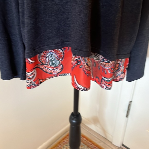 Navy Sweater 2 Layer Look 1X - Picture 3 of 7